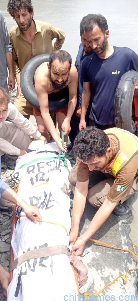 chitraltimes rescue team searching chitral river recovered awais ayubi dead body