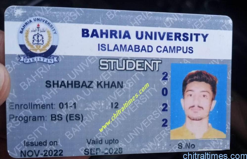 shahbaz late from khot bahria university student