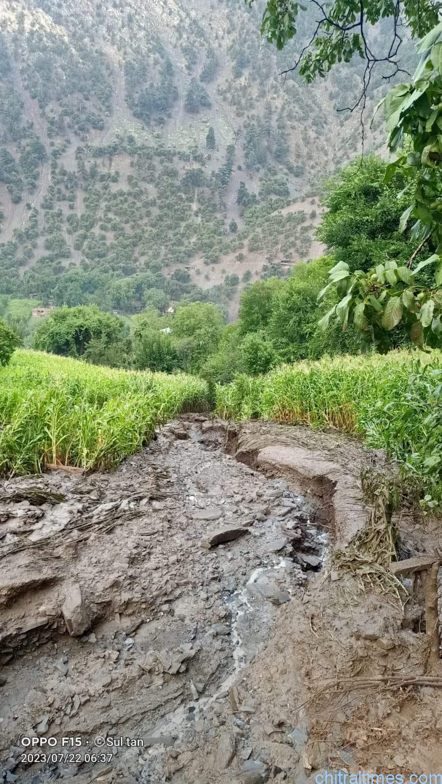 chitraltimes chitral flood and damages road block 13