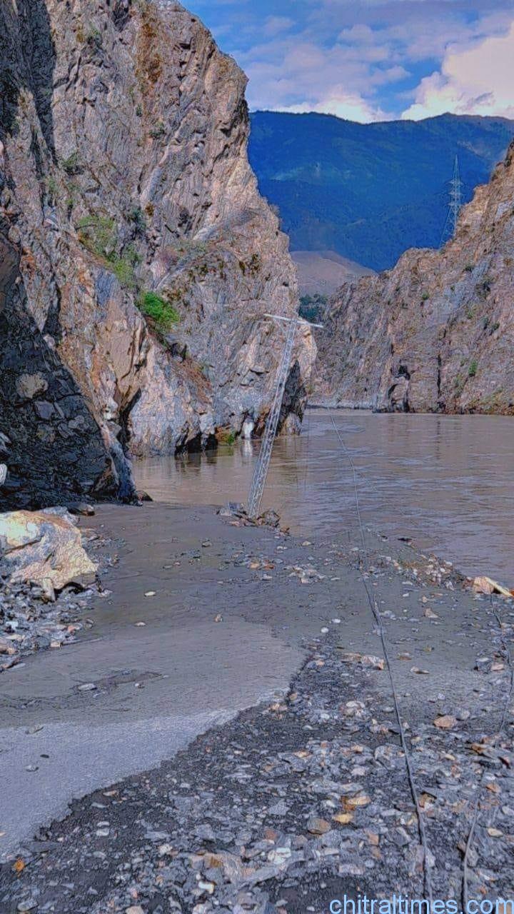 chitraltimes chitral flood and damages road block 16