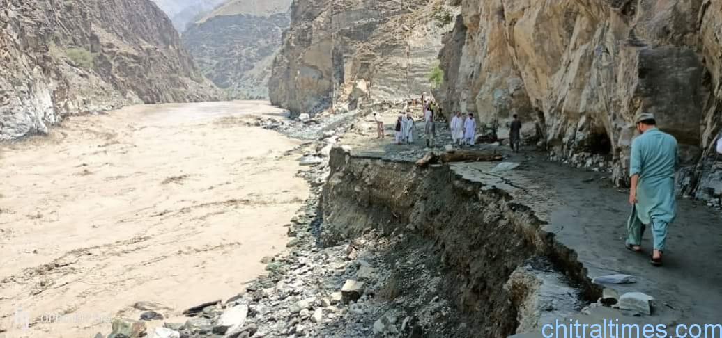 chitraltimes chitral flood and damages road block 26