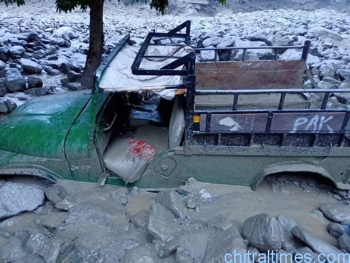 chitraltimes chitral flood and damages road block 34