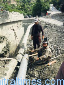 chitraltimes golen pipe line restored chitral lower 3