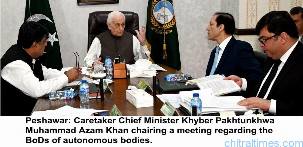 chitraltimes caretaker cm kp chairing pha bod meeting