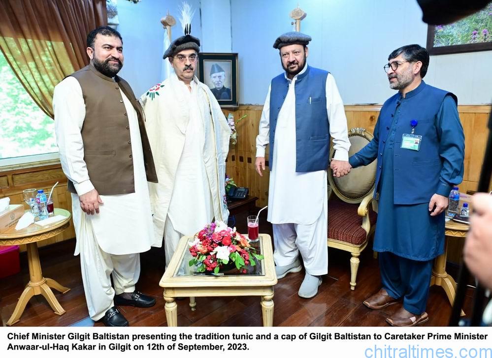 نگران وزیرِ اعظم انوار الحق کاکڑ کا گلگت بلتستان کا دورہ ، گورنر اور وزیرِ اعلی گلگت بلتستان گلبر خان کی ملاقات