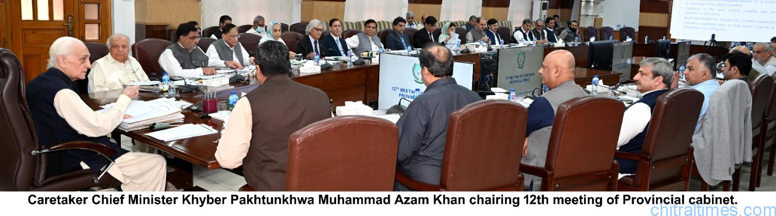 chitraltimes caretaker cm kp chairing cabinet meeting 11th oct