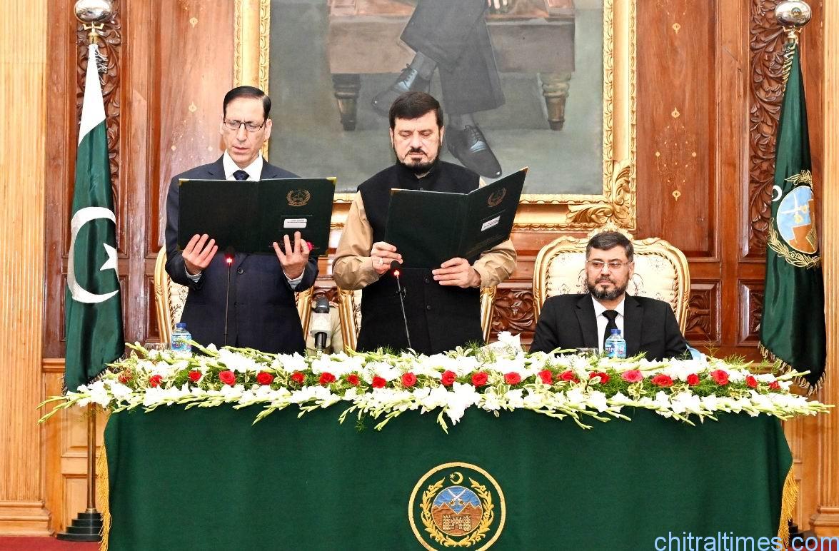 chitraltimes caretaker cm kp justice R irshad hussain takes oath
