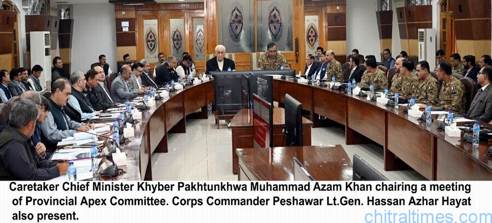 chitraltimes cm kp chairing apex committee meeting