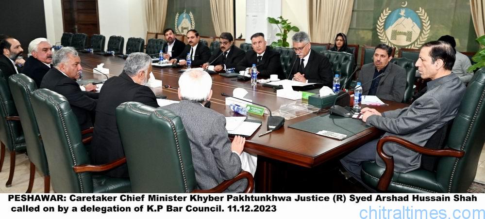 chitraltimes caretaker cm kp chairing cabinet meeting