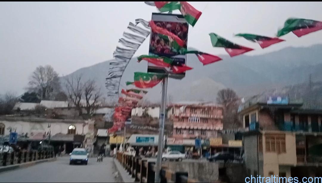chitraltimes election campaign chew bridge flags