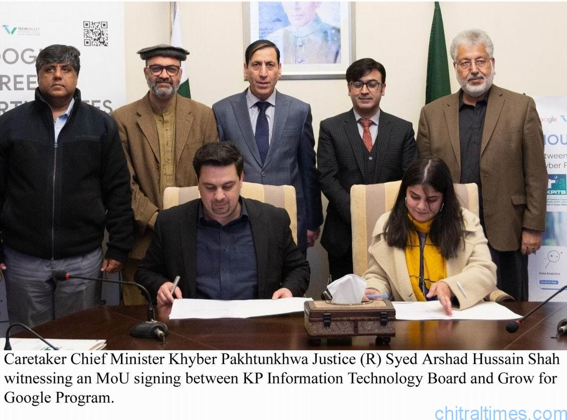 chitraltimes kp IT board and grow google mou signed