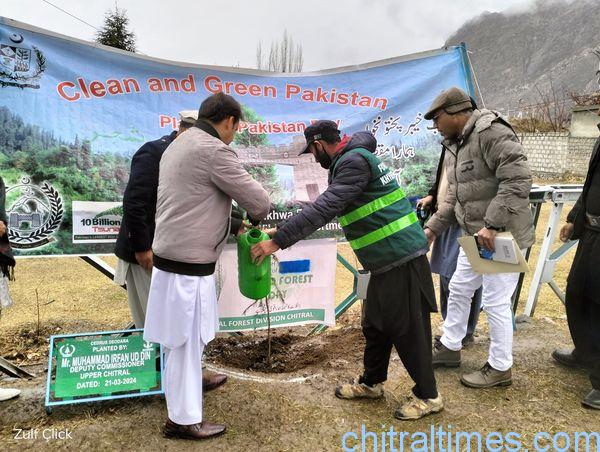 chitraltimes dc upper chitral inagurated plantation campaign akah office upper chitral 1