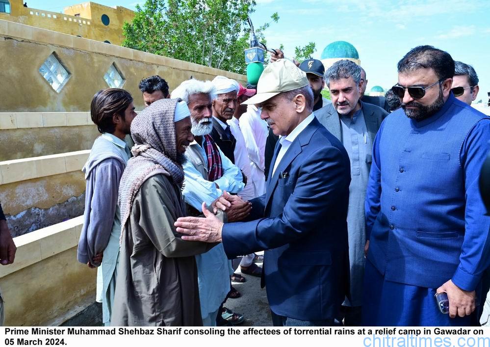 chitraltimes pm shehbaz sharif gawadar visit and distributes relief goods