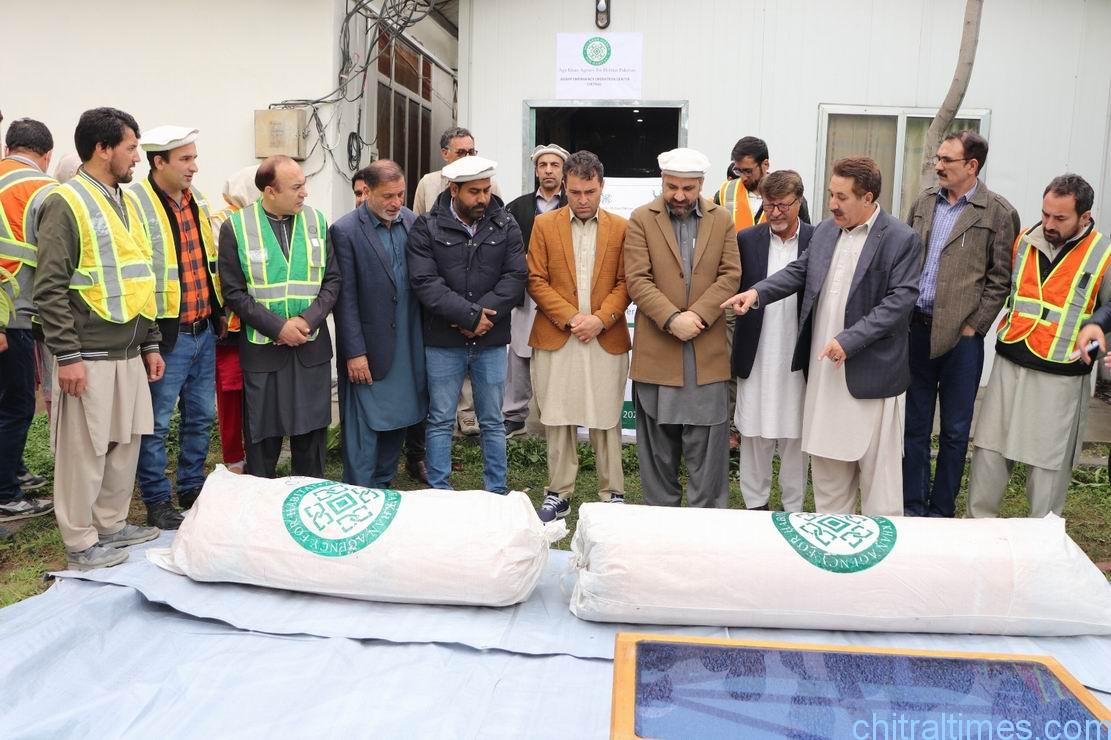 chitraltimes akahp chitral handed over tants to dc chitral lower for effectes of flood snow and rain 5