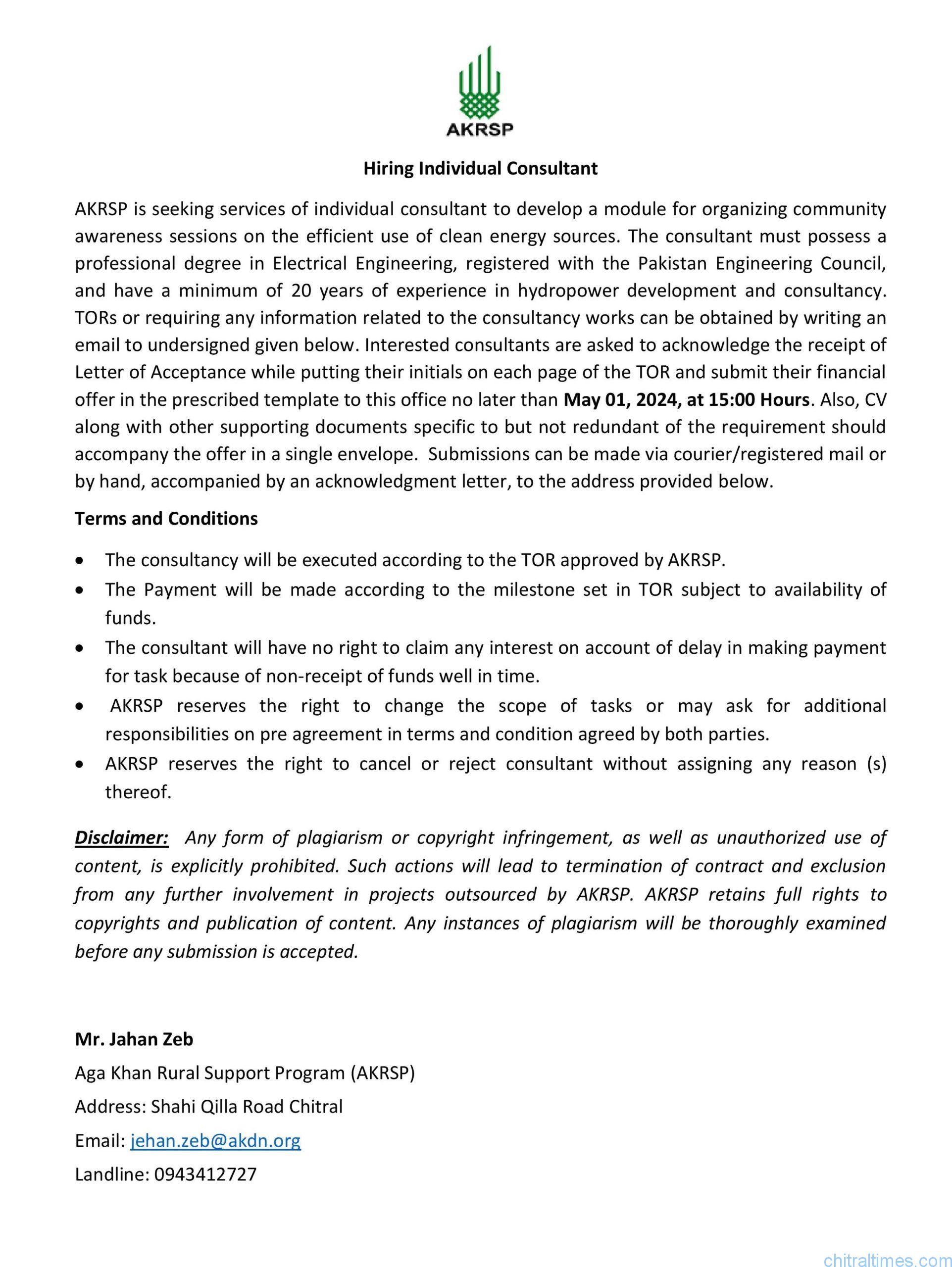chitraltimes akrsp advertisement for hiring individual consultant scaled