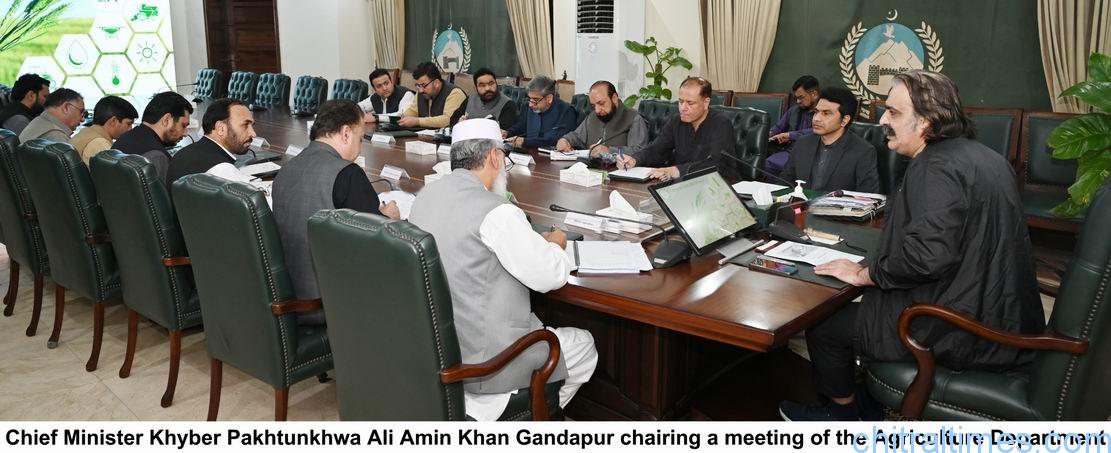chitraltimes cm kp ali amin gandapur chairing agriculture department meeting