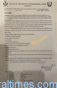 chitraltimes dc upper chitral imposed 144