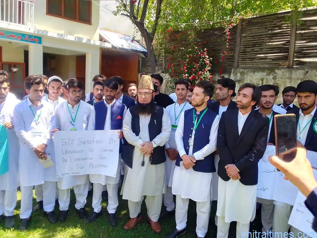 chitraltimes chitral students protest for fee enhancement 3