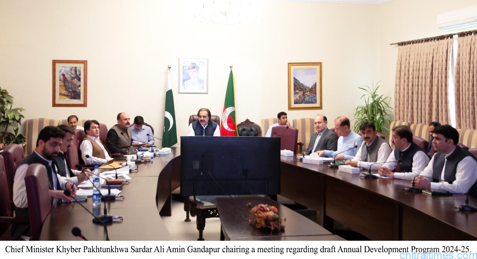chitraltimes cm ali amin chairing adp meeting
