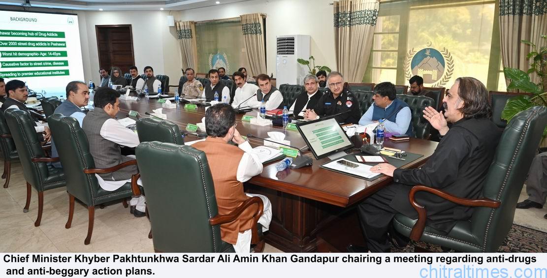 chitraltimes cm ali amin gandapur chairing anti drugs and anti beggary action plans 1