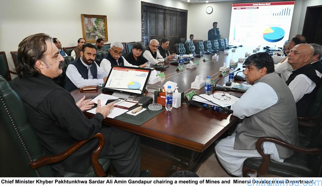 chitraltimes cm kp chairing mine and mineral department meeting
