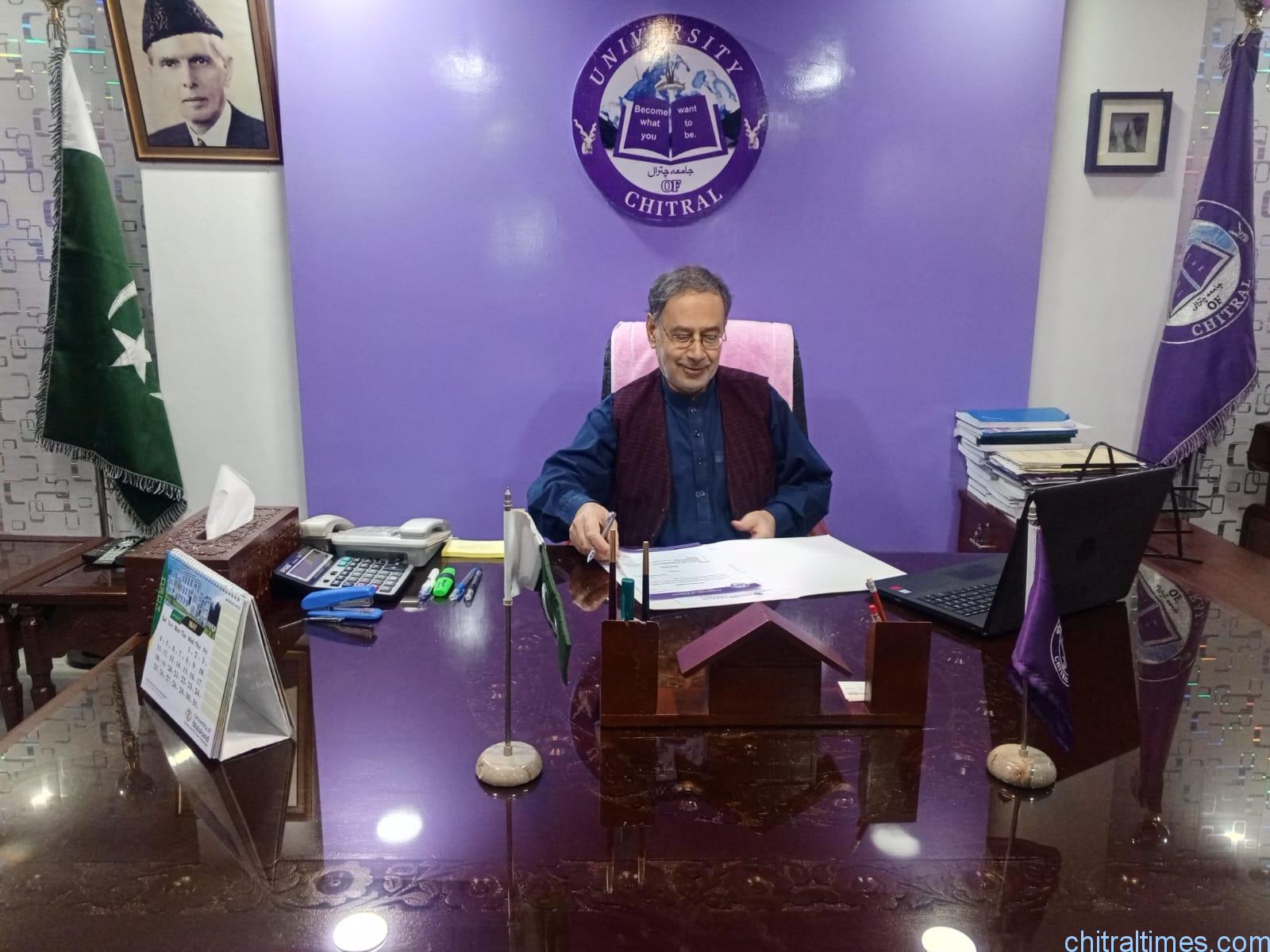 پروفیسر ڈاکٹر محمد شہاب نے چترال یونیورسٹی کے وائس چانسلر کا اضافی چارج سنبھال لیا