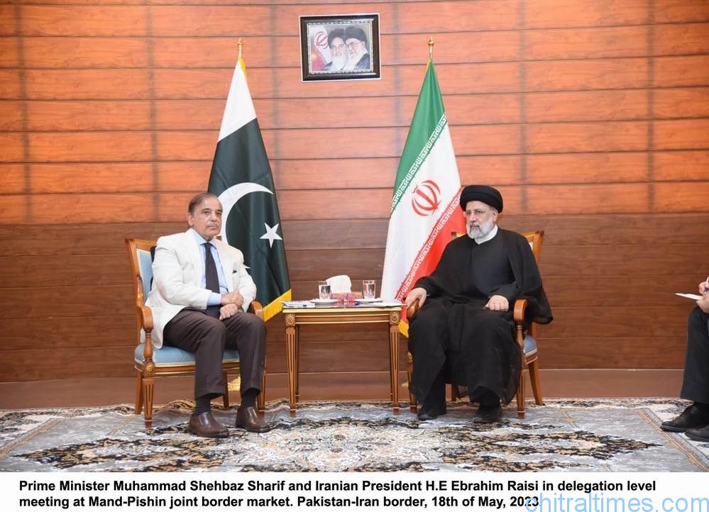 chitraltimes pm shehbaz and iranian president met on pak iran border inagurated 100mw electricity delegation