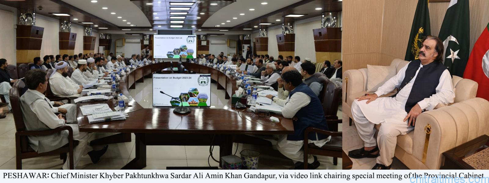 chitraltimes sardar ali amin khan gandapur chairing special meeting of kp cabinet budget