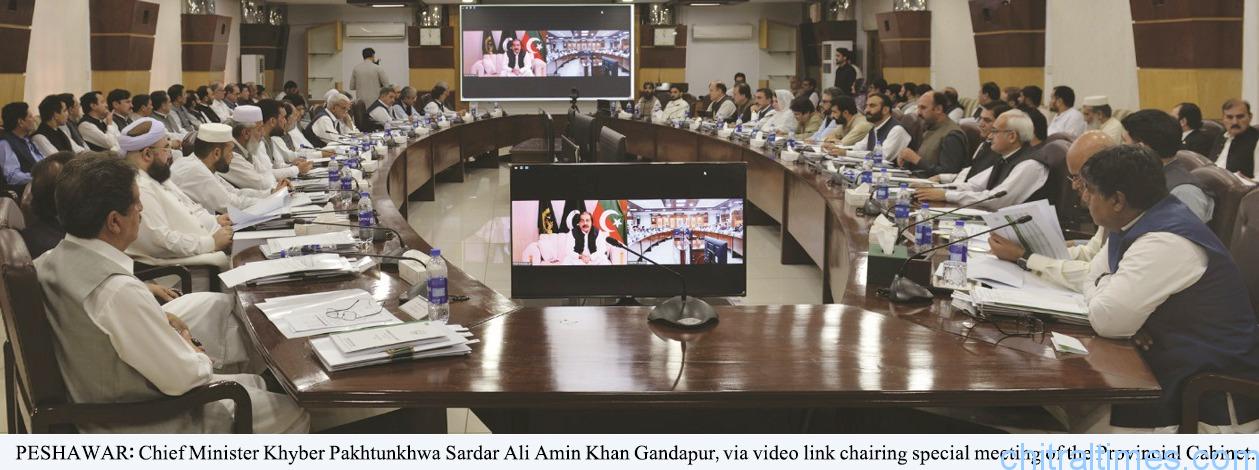 chitraltimes sardar ali amin khan gandapur chairing special meeting of kp cabinet