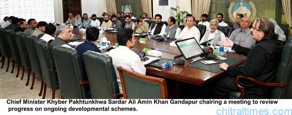 وزیراعلیٰ خیبر پختونخوا سردار علی امین خان گنڈاپورکی زیر صدارت ترقیاتی منصوبوں سے متعلق اجلاس