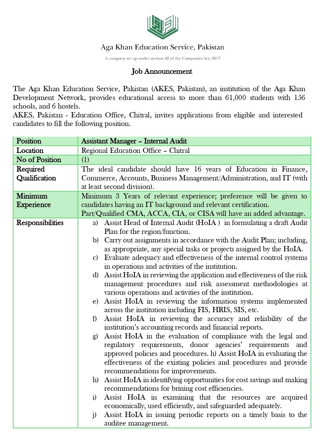 Advertisement AKESP Chitral Internal Audit page 0001 1