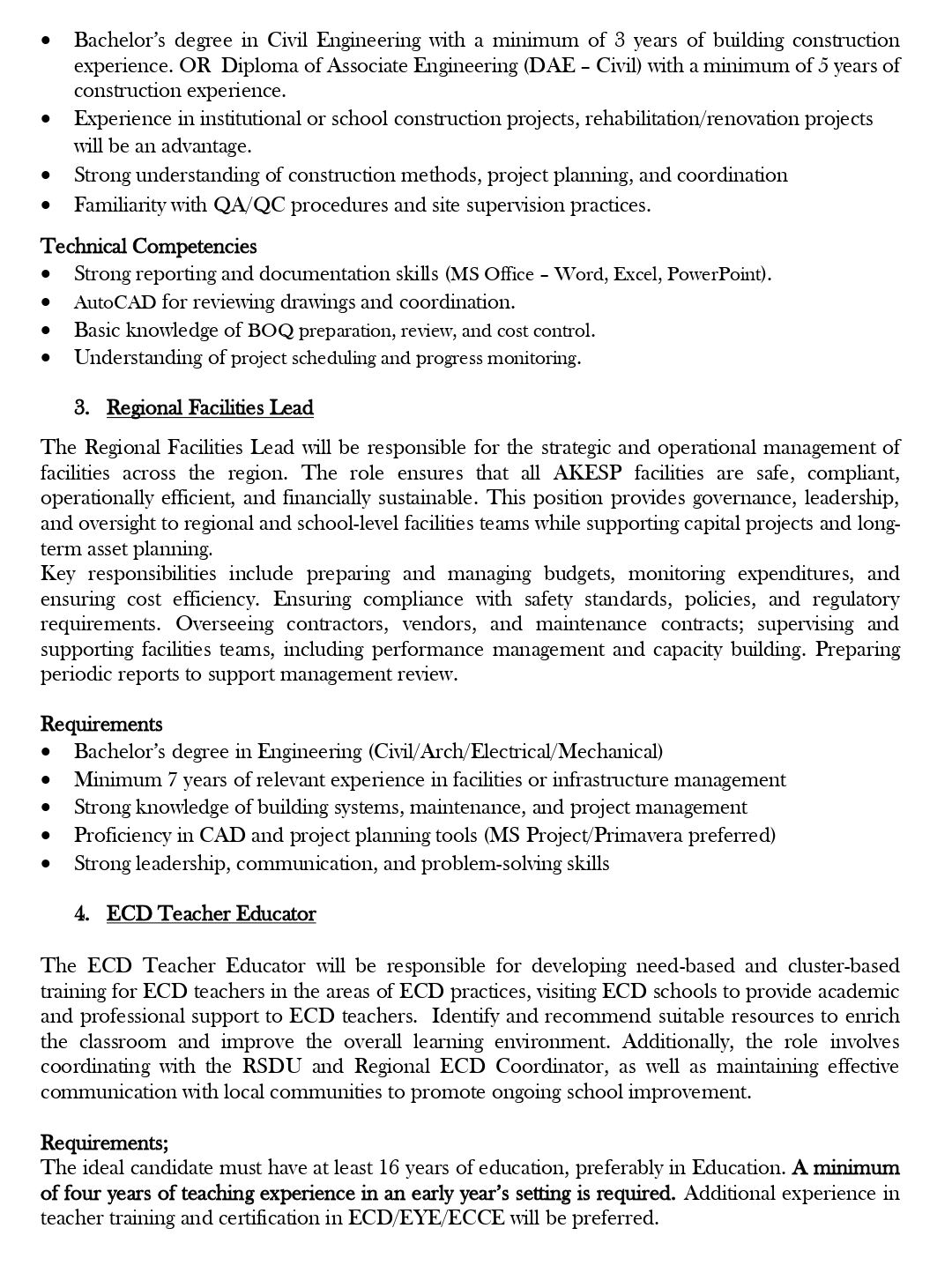 Advertisement AKESP Chitral position vacant july26 3