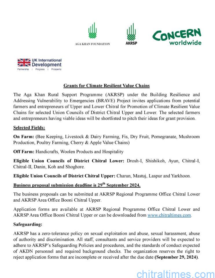 Announcement For Value Chains Grants akrsp