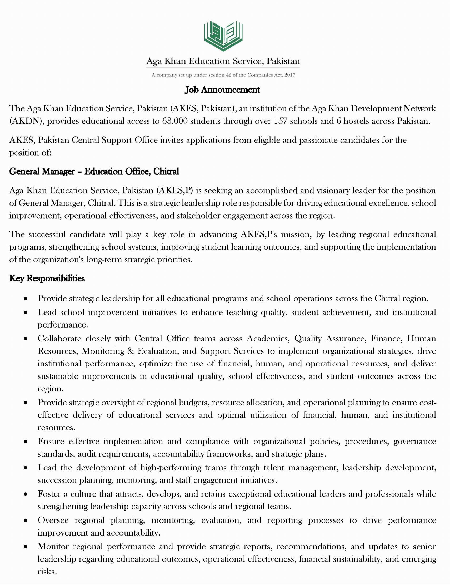 Job Ad Chitral GM 1 1