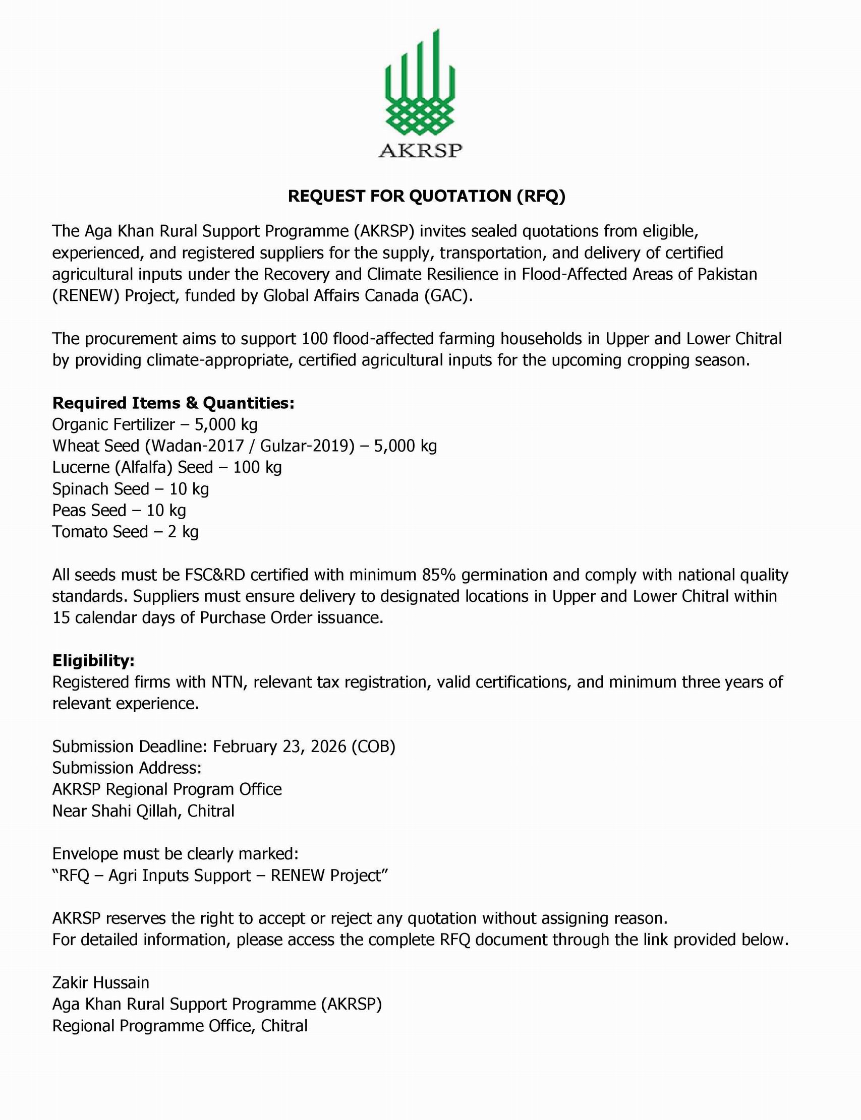 chitraltimes Advertisement Agriculture Inputs