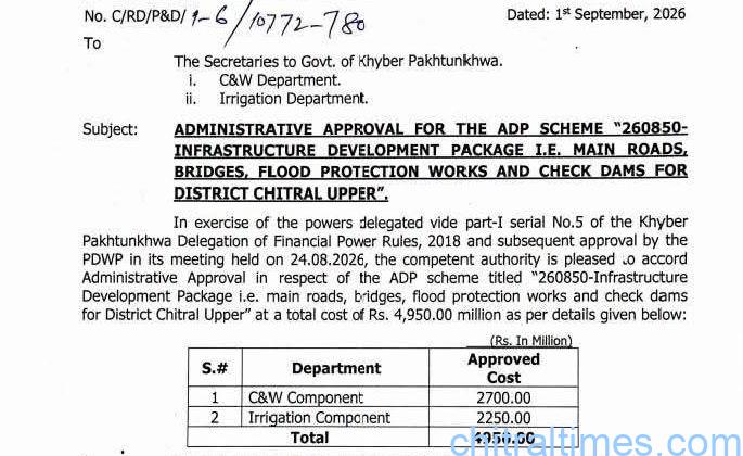 chitraltimes aa approval 495 coror for upper chitral2
