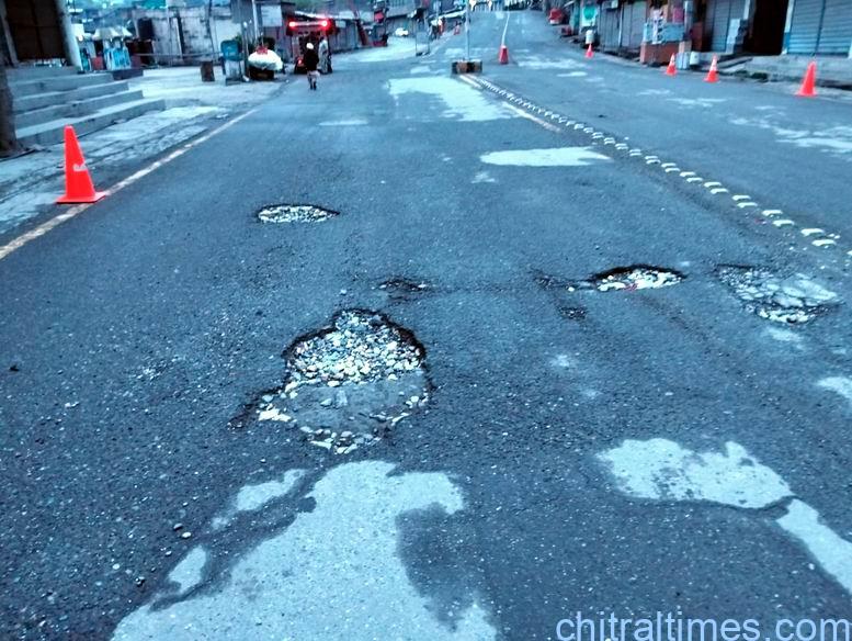 chitraltimes abdul wali khan bypass road chitral poor condition 2