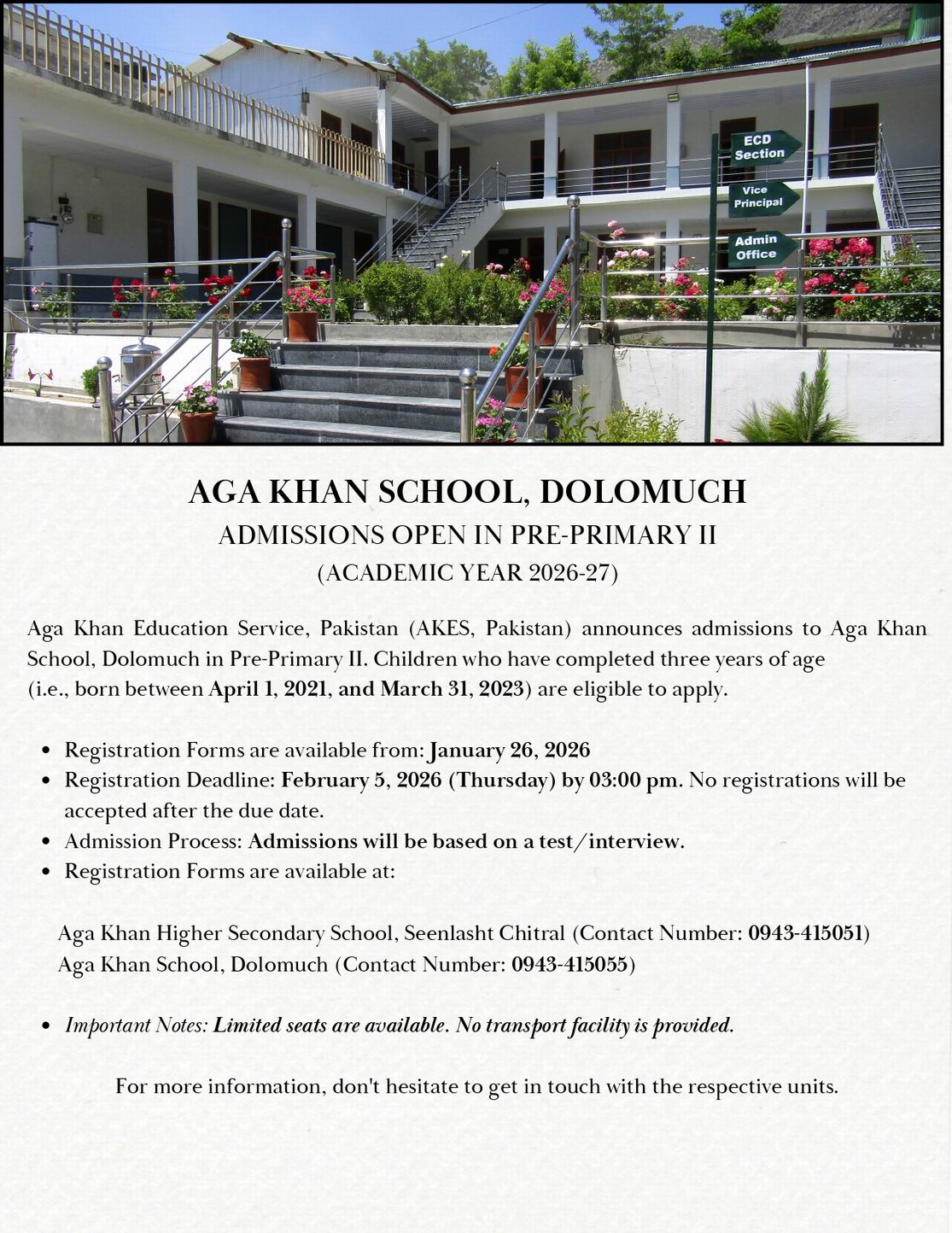 chitraltimes admission oper akesp junior school