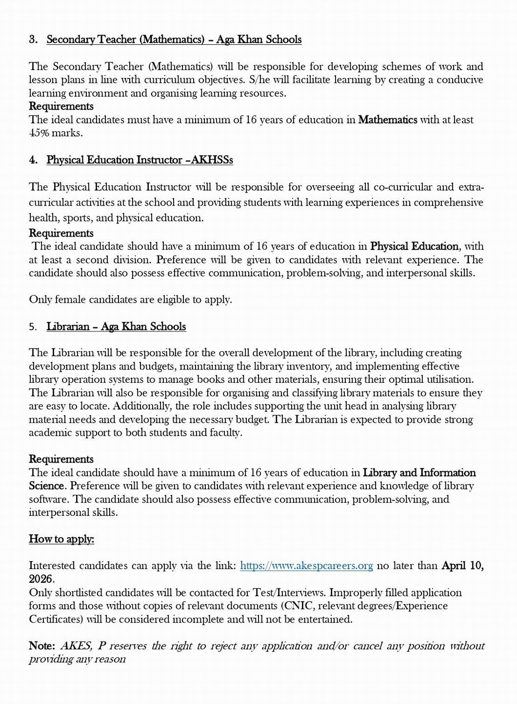 chitraltimes akesp advertisment for jobs 2