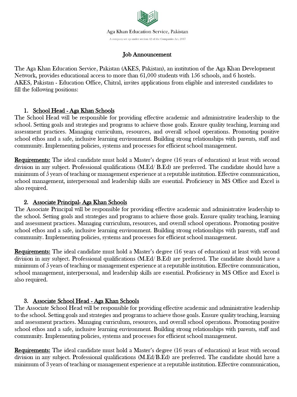 chitraltimes akesp job Avertisement Chitral Region 1