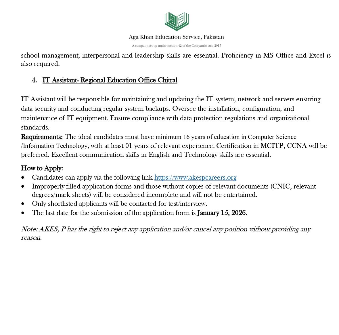 chitraltimes akesp job Avertisement Chitral Region 2