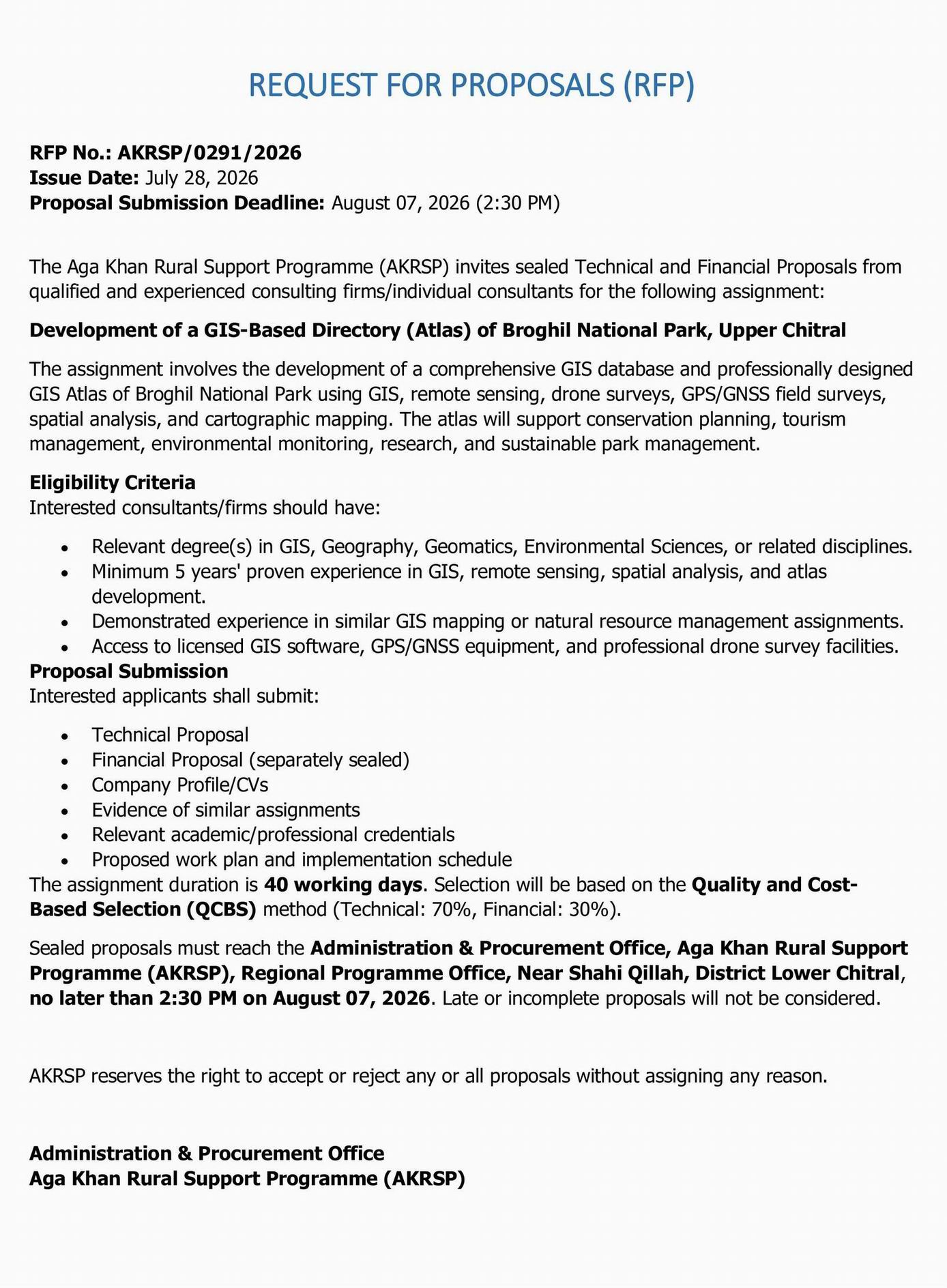 chitraltimes arksp add for RFP July