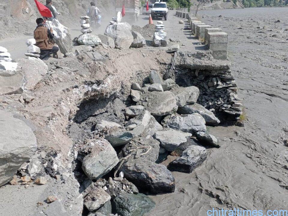 chitraltimes chitral airport road washed away 1