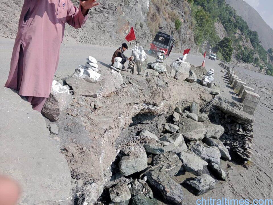 chitraltimes chitral airport road washed away 3
