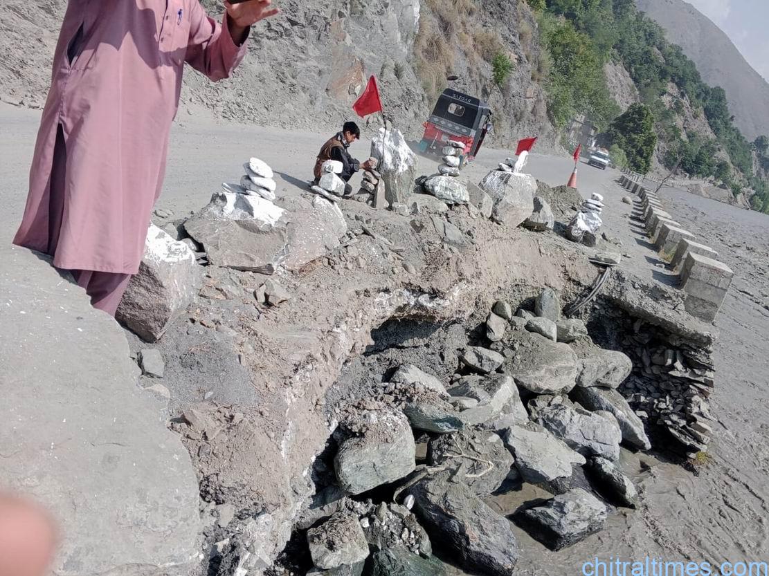chitraltimes chitral airport road washed away 3
