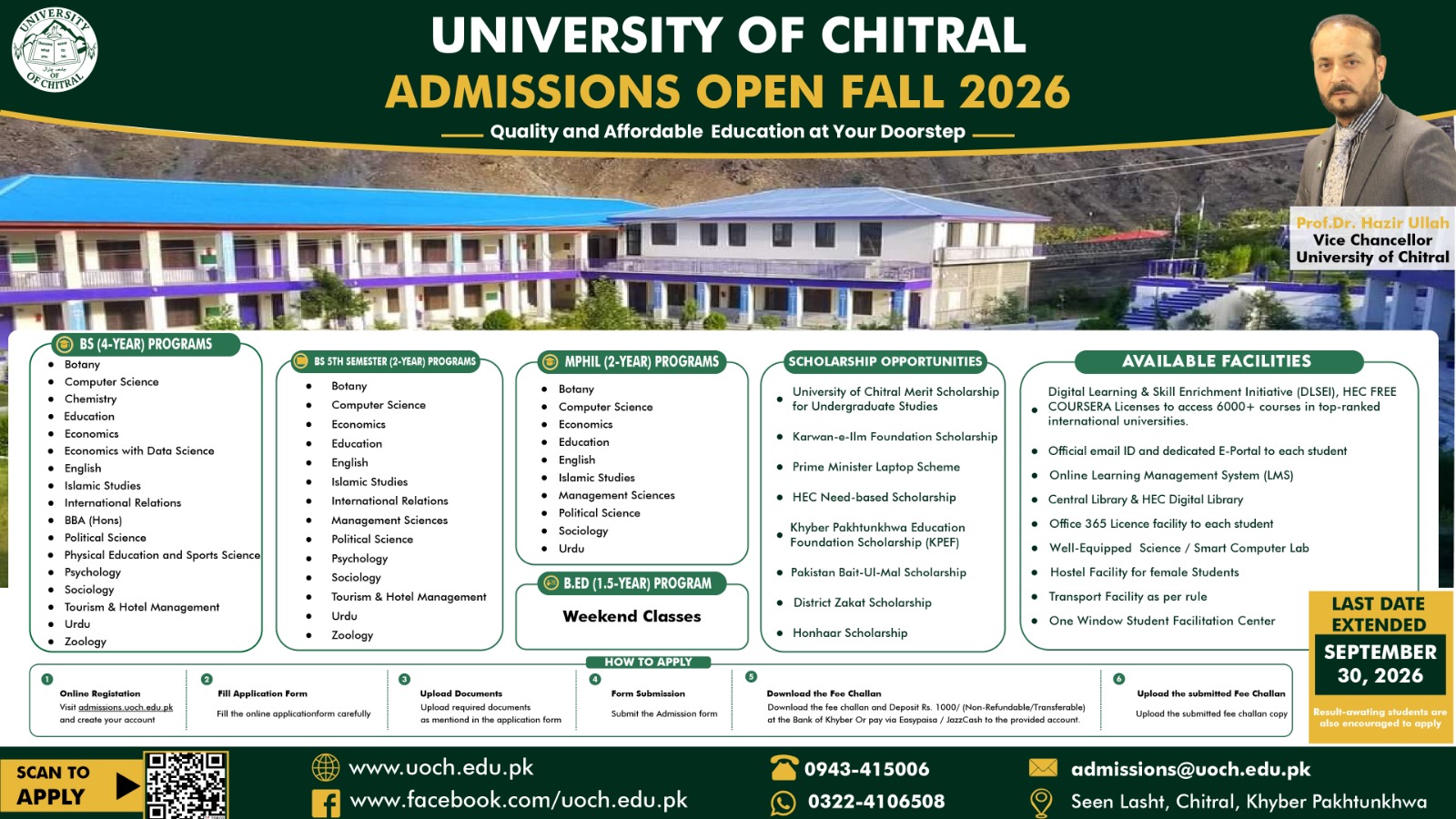 chitraltimes chitral university admissiono open