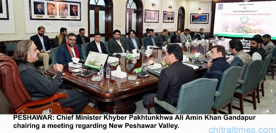 وزیر اعلیٰ خیبر پختونخوا علی امین خان گنڈاپورکی زیر صدارت صوبائی حکومت کے میگا منصوبے ” نیو پشاور ویلی” کے حوالے سے اجلاس
