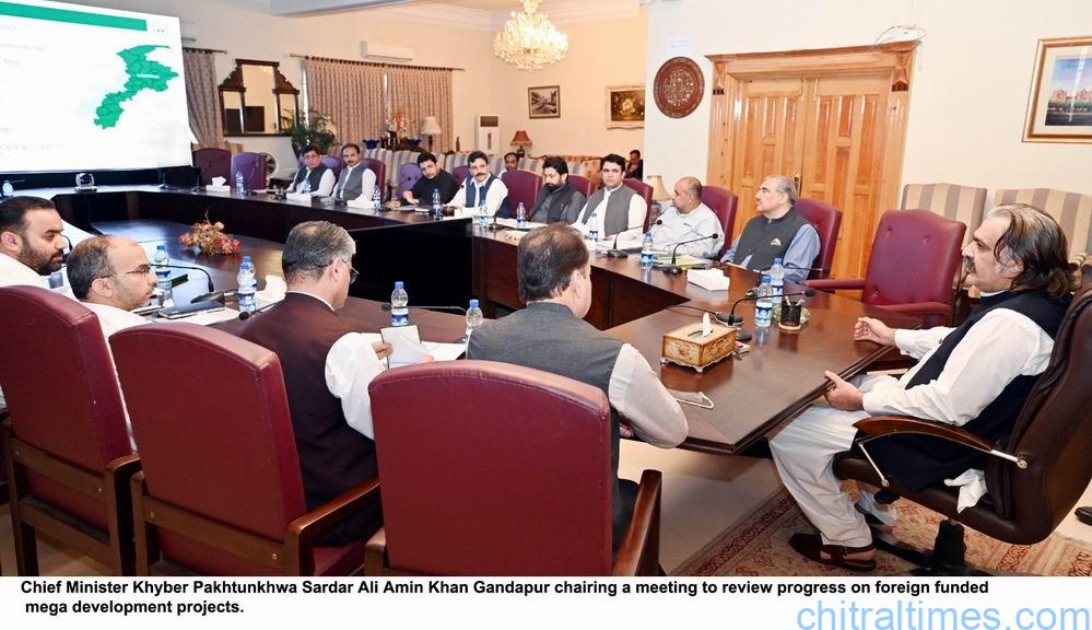 chitraltimes cm kp chairing review meeting on foreign funded mega dev projects
