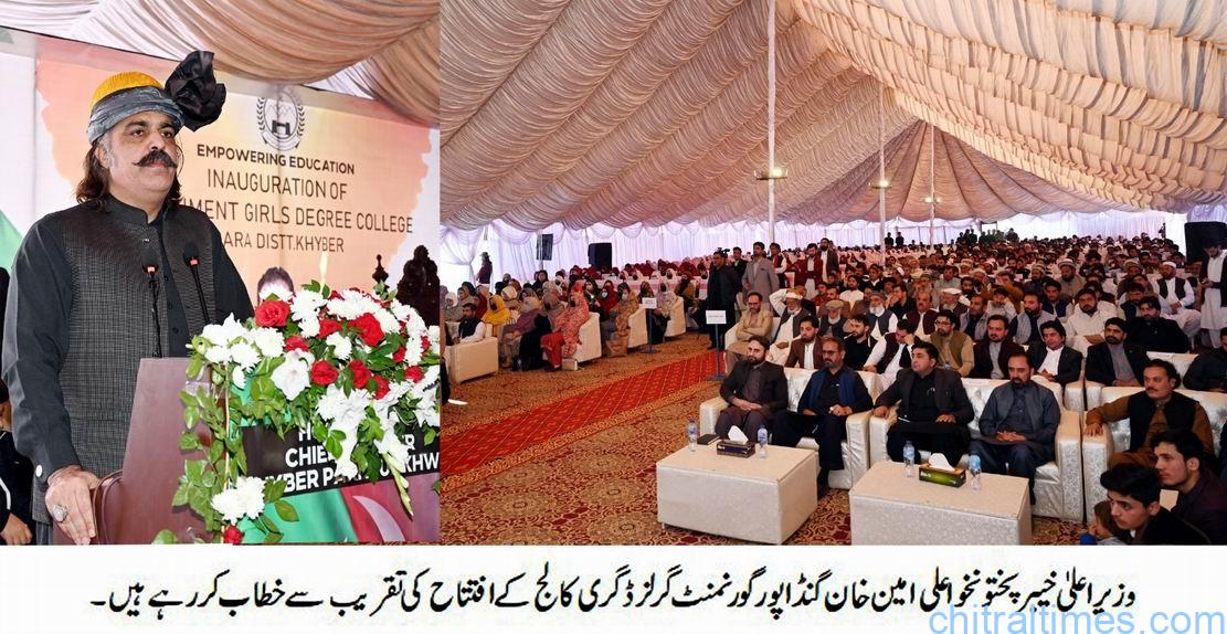 chitraltimes cm kp gandapur addressing gghs pesh inagurating program 1