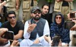 chitraltimes cm sohail afridi press confrence with imran sister in adiala